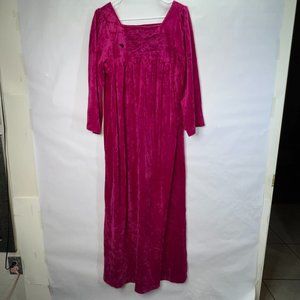 Vintage Crushed Velvet Night Gown M